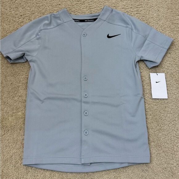 NWT Nike Athletics Big Kids' (Boys') Dri-FIT Baseball Jersey Button Down TShirt - Picture 1 of 6